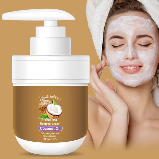 ✨Coconut facial hair removal cream – Gentle & effective（Suitable for full-body use）